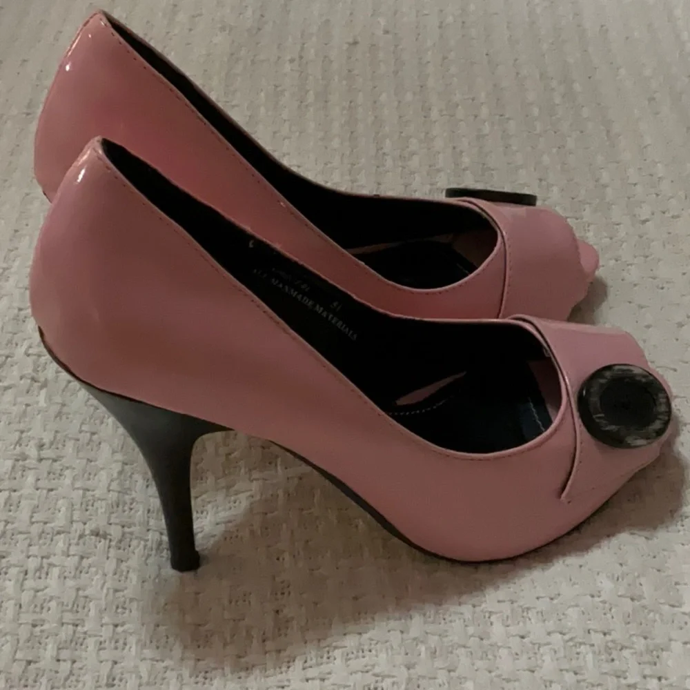 Ann Michelle Pink Patent Heels Size 5.5 - Picture 2 of 7